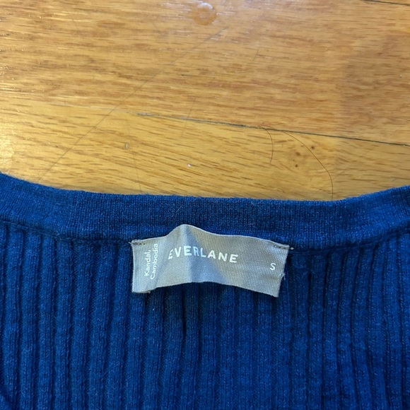 Everlane Deep Blue Ribbed Cardigan - Picture 2 of 3